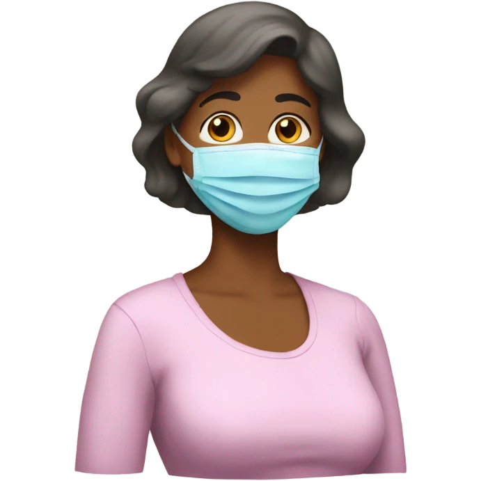 Mother with mask emoji