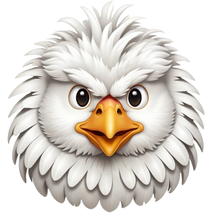 cheerful white chicken head emoji