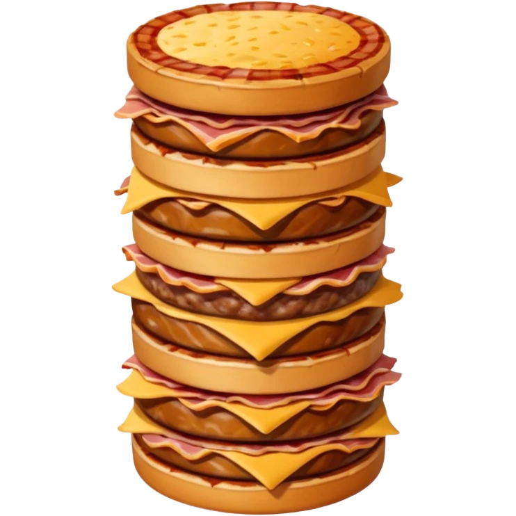 A savory food tower built from stacked meats emoji