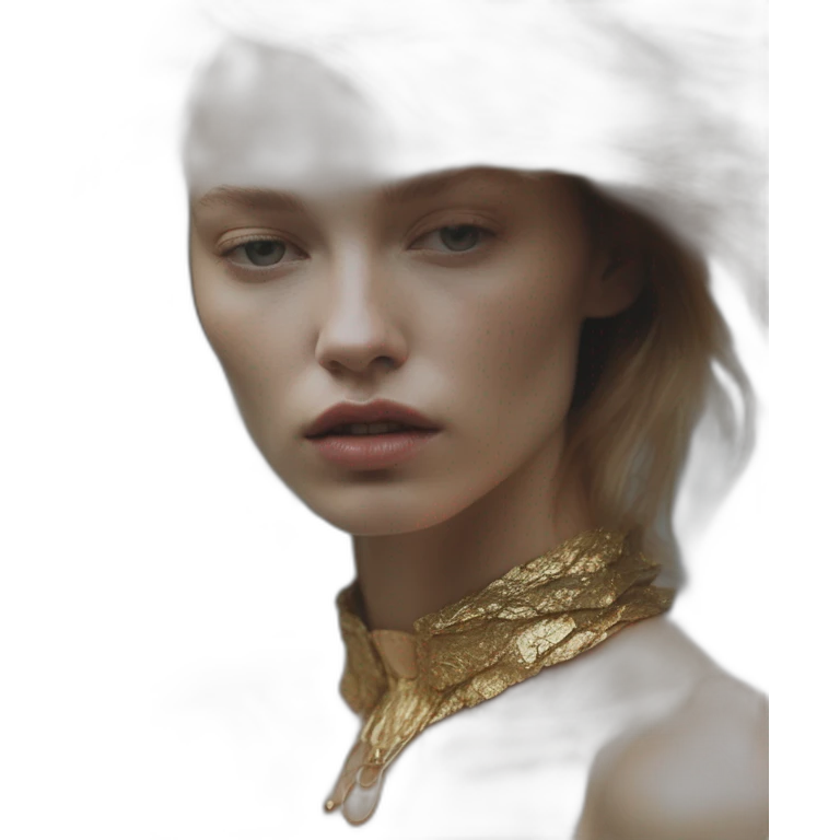 Beate Muska, david bellemere, Bare belly, Wings, Choker, Bathed in shadows, FOV 90 degrees, short lighting, L USM, Cold Colors, gilded technique, extremely hyper aesthetic, absurdres emoji