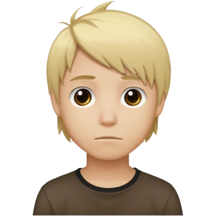 boy with blonde hair emo, shirt color brown emoji