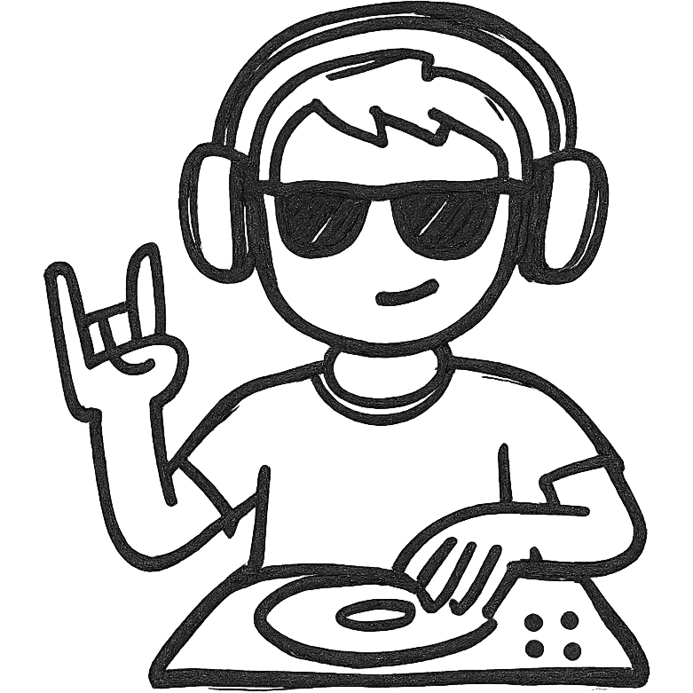 a cool DJ emoji