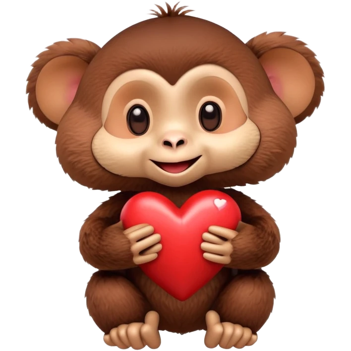 Cheburashka holding a heart in its hands emoji