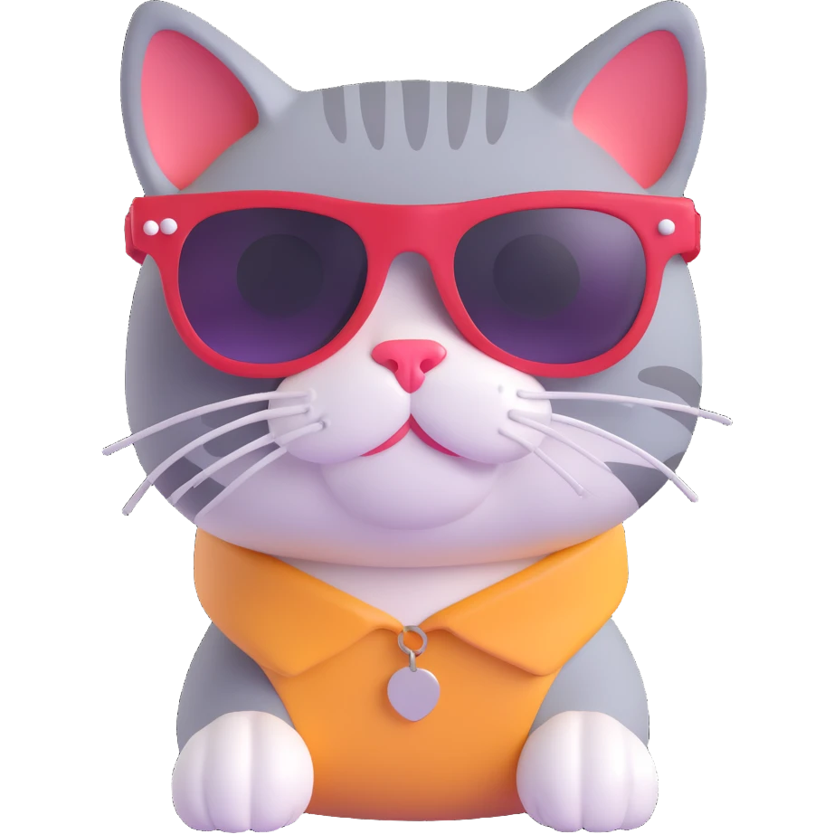 A cat wearing sunglasses emoji