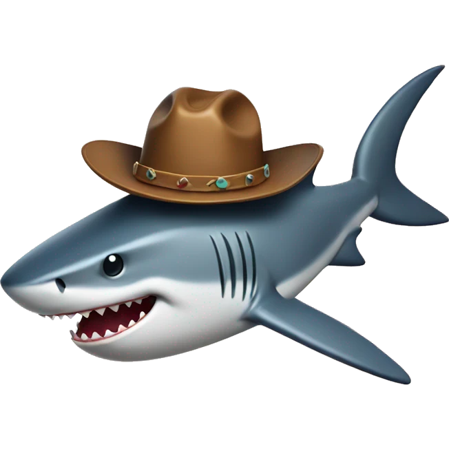 Shark with cowboy hat emoji
