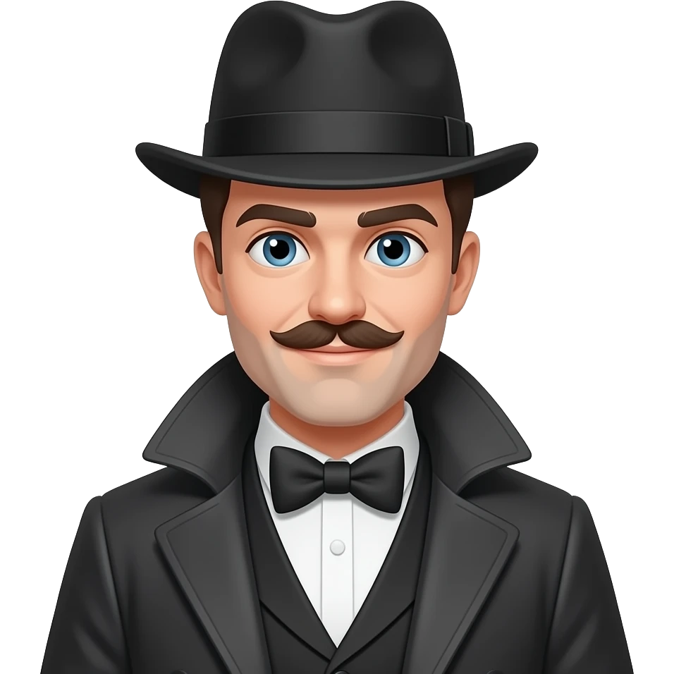 man wearing Bowties, Coat and Hat emoji