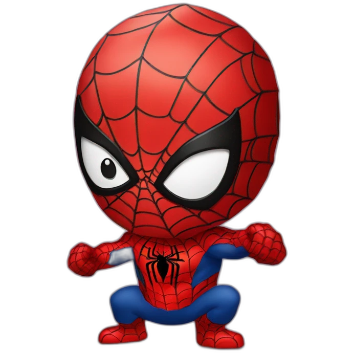 Spiderman holding a Hun emoji