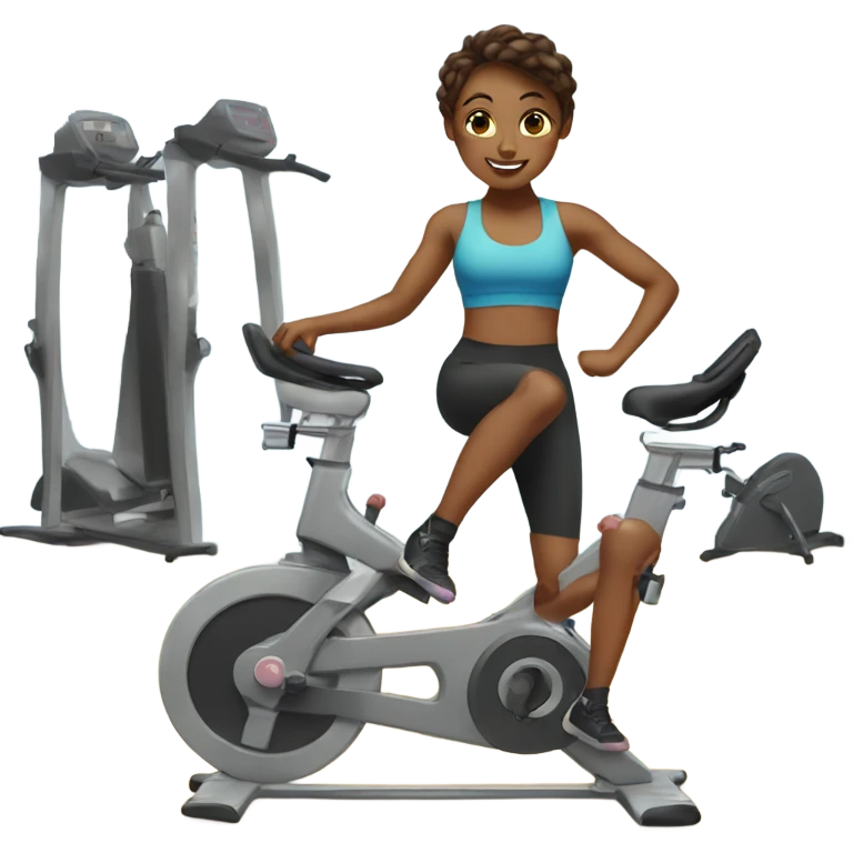 Girl doing ciclo gym emoji