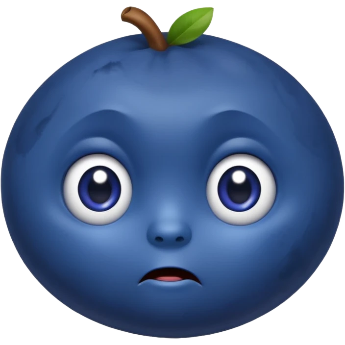 blueberry with a confused experssion emoji