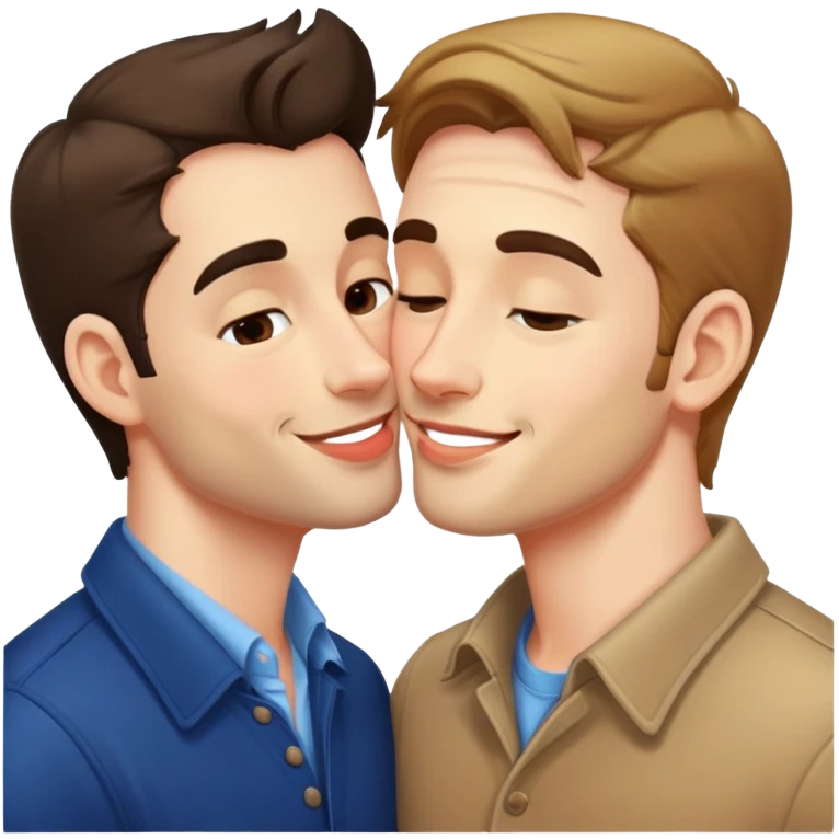 2 french guys kissing emoji