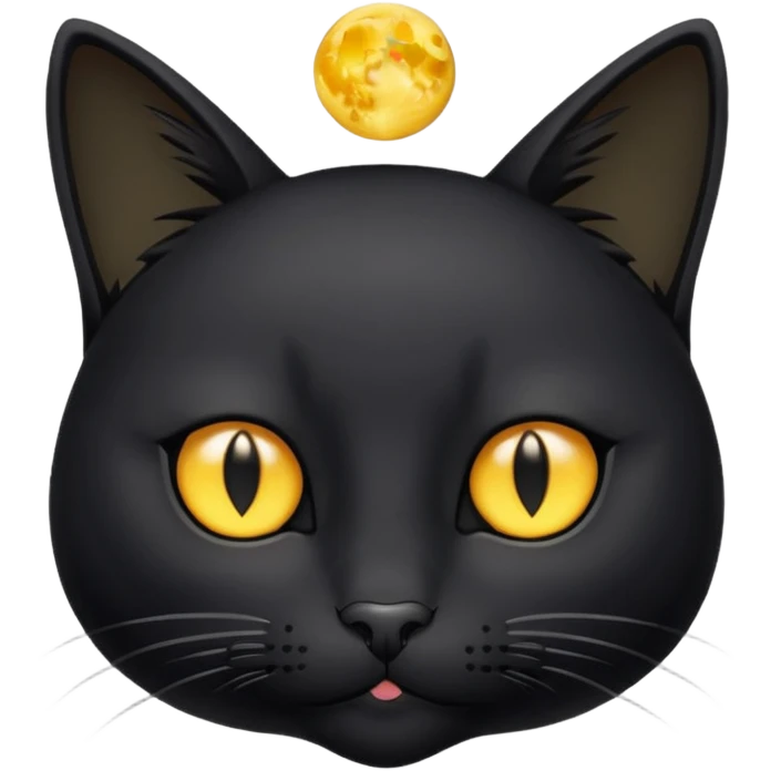 Black cat with a moon on it’s forehead emoji