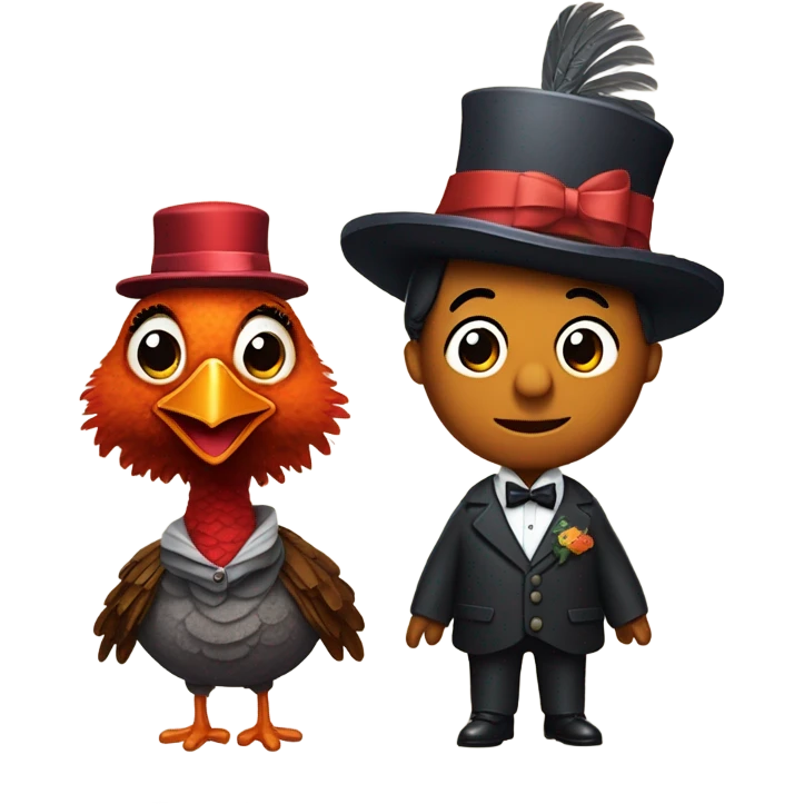 Mary poppins and Bert as Turkeys emoji