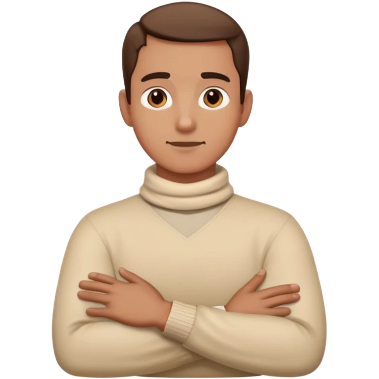 hands crossed around neck man emoji