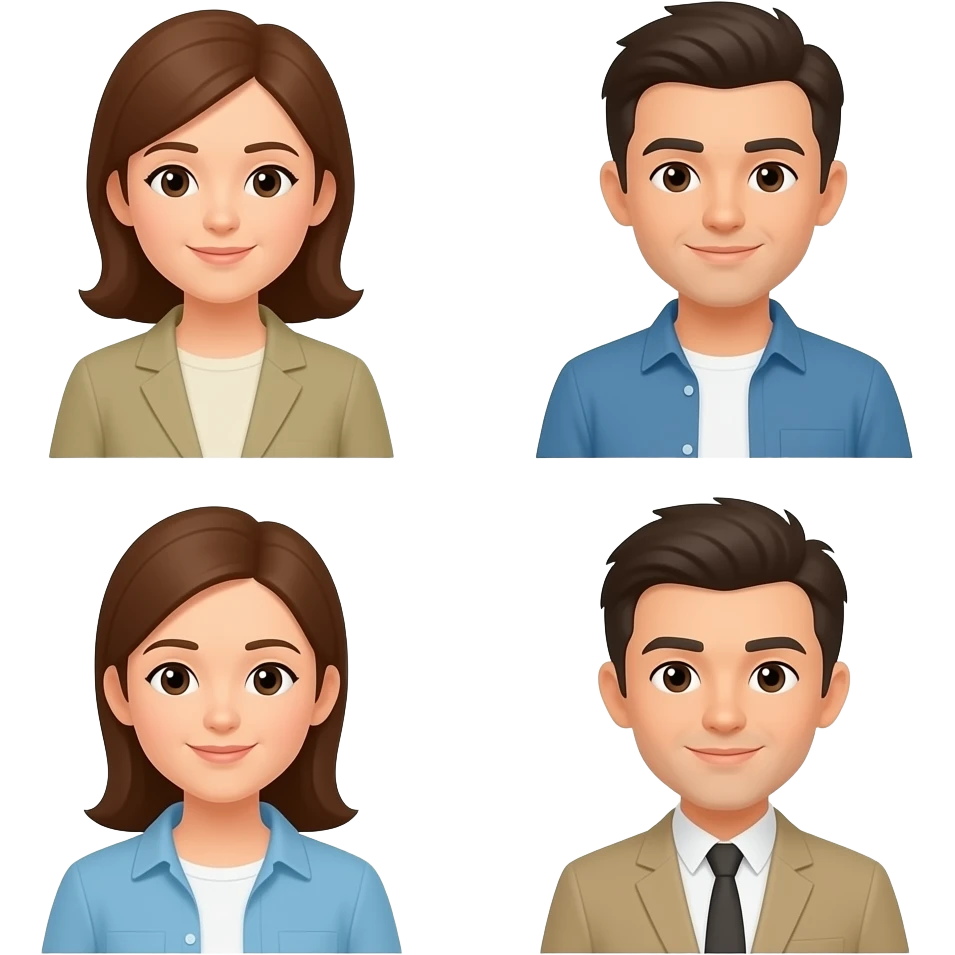 Люди вчетвером без фона emoji