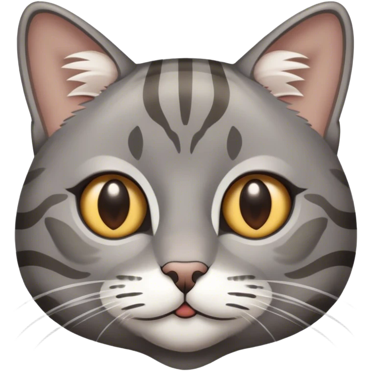 grey tabby cat white stripe brown eyes emoji