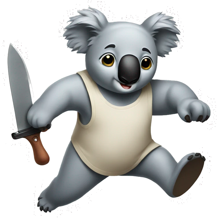 make a koala running with a knife emoji