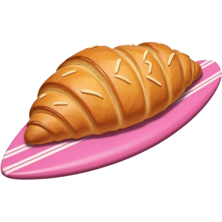 Croissant bread on the pink surfboard emoji