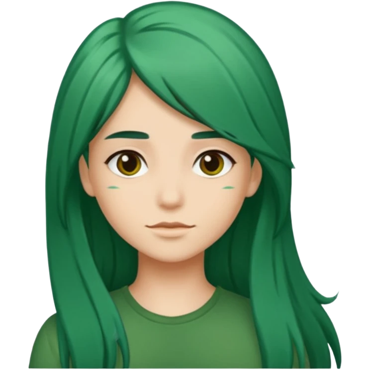 darker green and longer hair please emoji