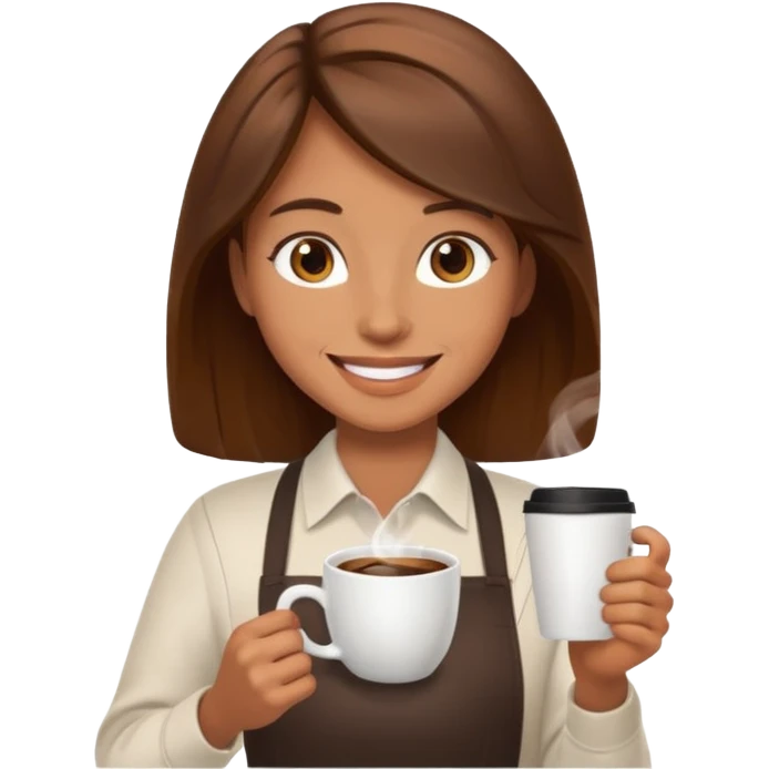 barista with only one big cup of coffee emoji
