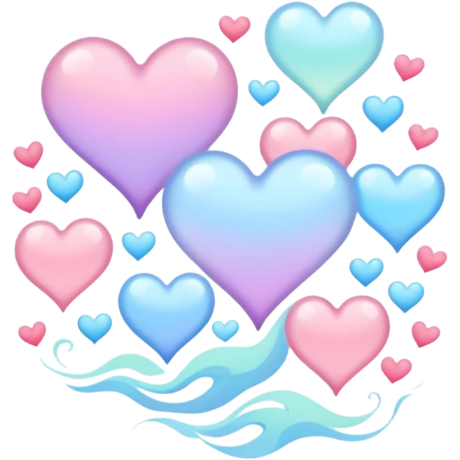 a flow of wind with hearts in it emoji