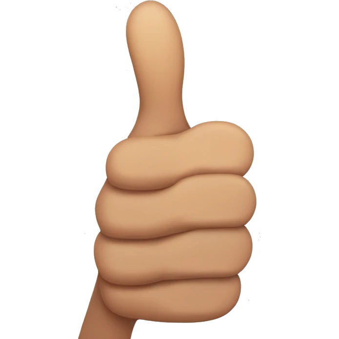 thumbs up with very long thumb with a mixed skin tone emoji