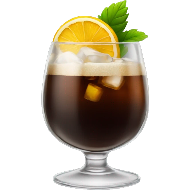 Vaso de fernet con coca y hielo emoji
