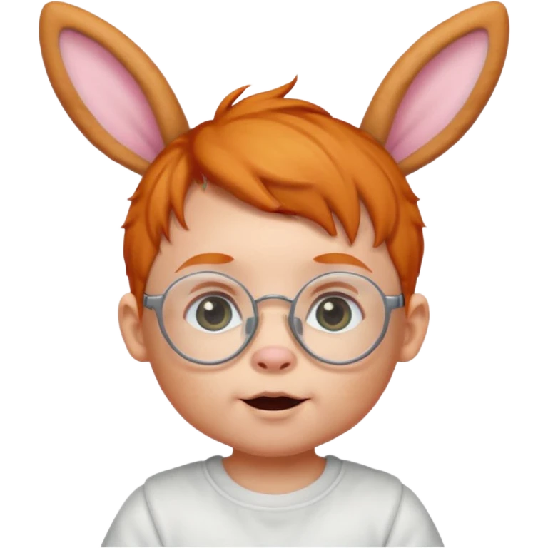 bunny ear wearing ginger small baby spectacled emoji