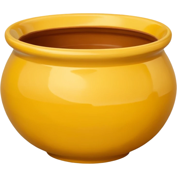 Clay Pottery Bowl yellow  emoji