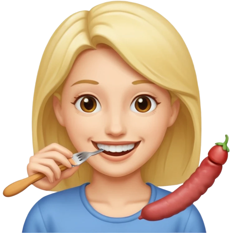 Emoji of a woman eating a man's penis emoji