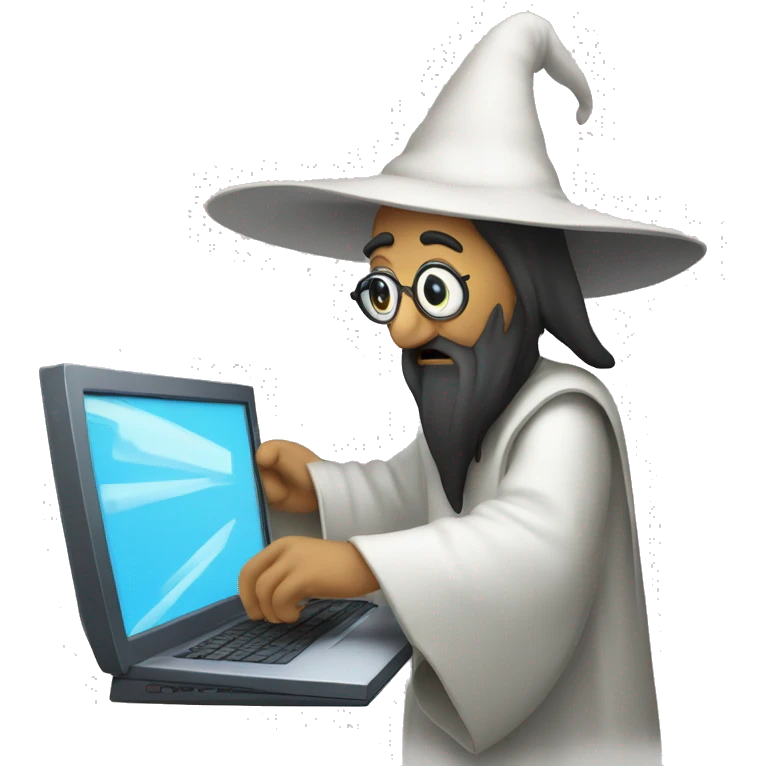 computer wizard searching the internet emoji