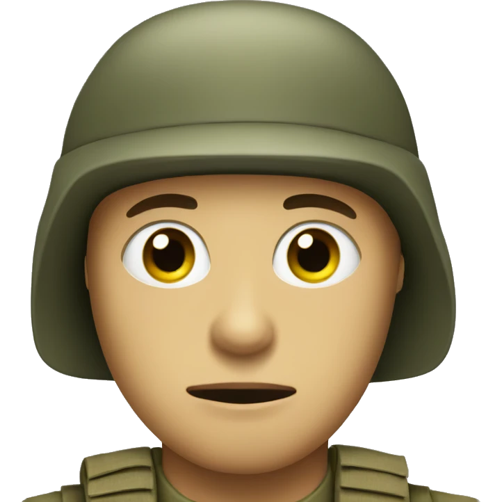 Soldier with big eyes emoji