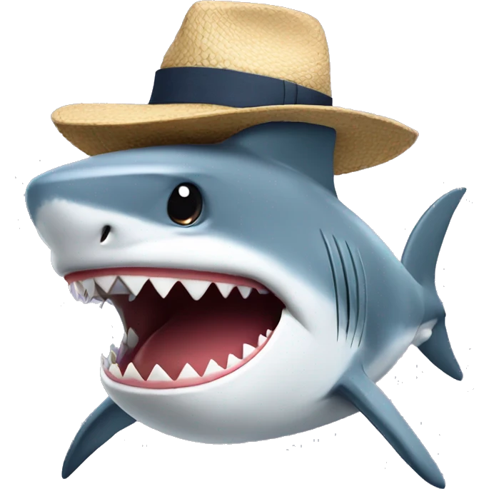 Shark with hat emoji