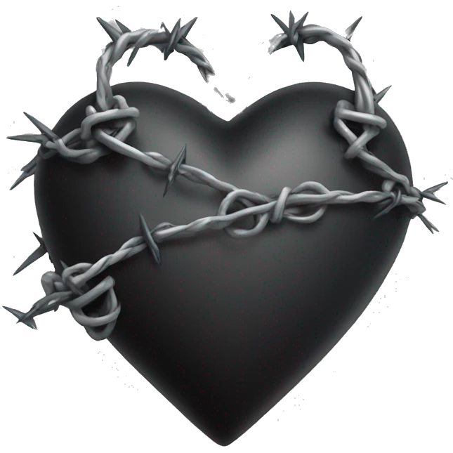 gothic heart with barbed wire emoji