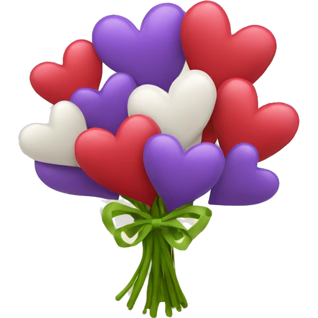 Bouquet of heart vinuos colors emoji