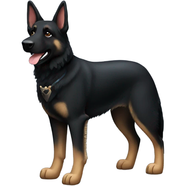 All black German shepherd cowboy  emoji