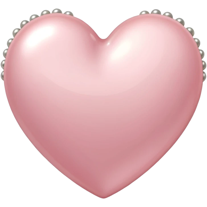 Pale pink heart with pale pink pearls around it  emoji