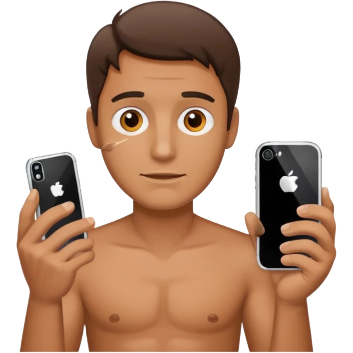 create the man with broke iphone in the hand emoji