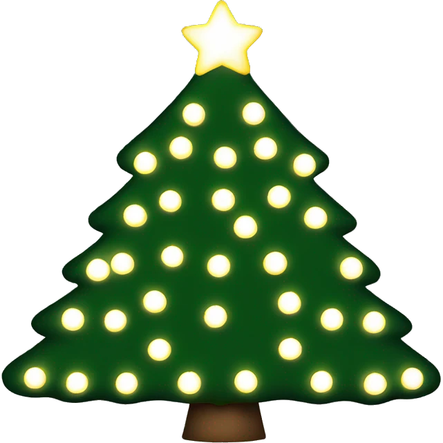 Christmas tree with white lights emoji