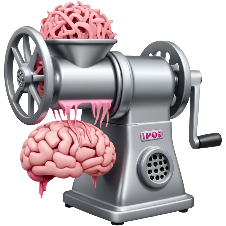 brain going through a meat grinder emoji