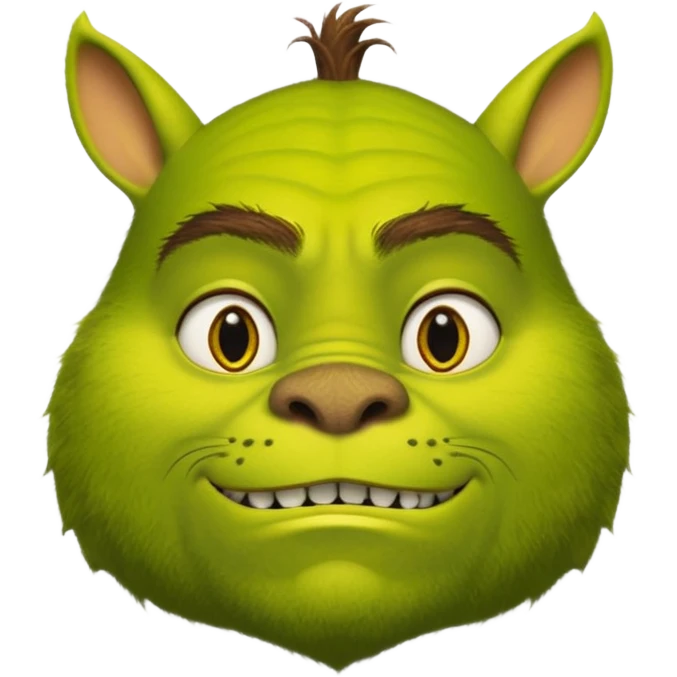 Gros chat qui ressemble à Shrek emoji