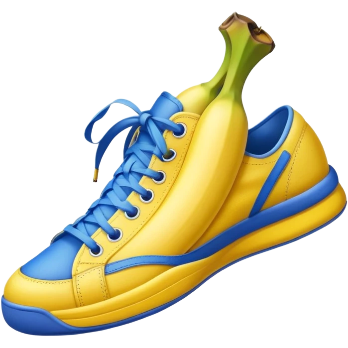 Banana wearing blue tennis shoes  emoji