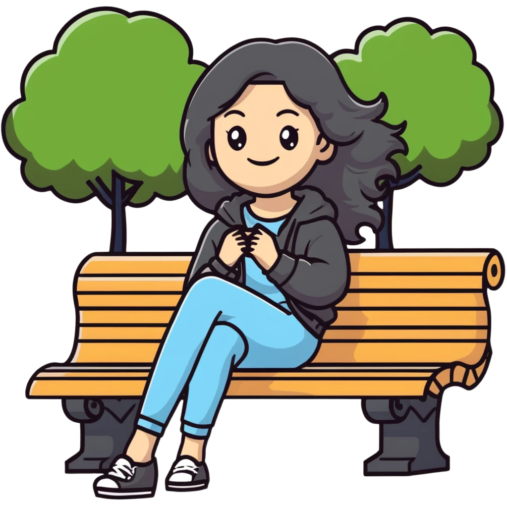 chica en el parque emoji