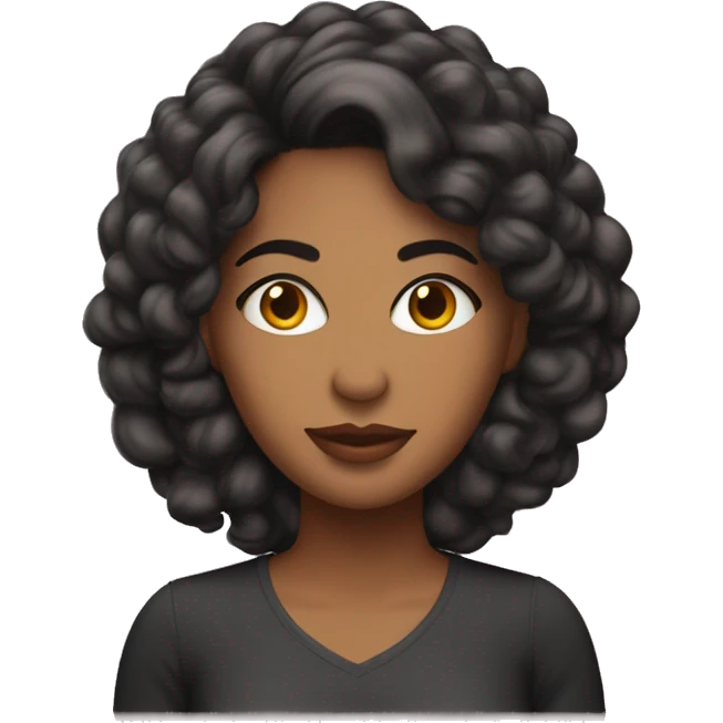 Mulher morena com cabelos grande emoji
