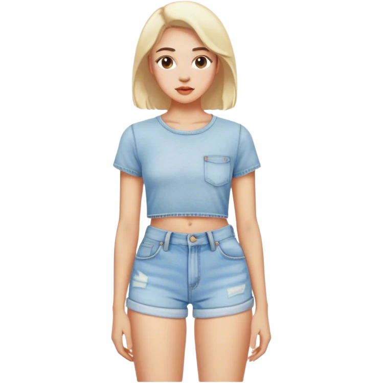 vintage light wash women's denim shorts emoji