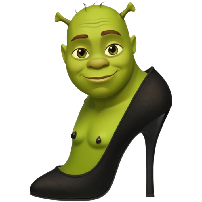 Shrek with black hight heels emoji