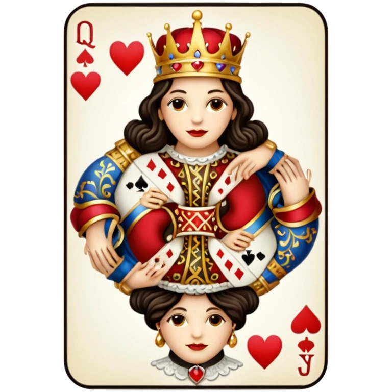 Jack, queen, and king of hearts, and clubs emoji