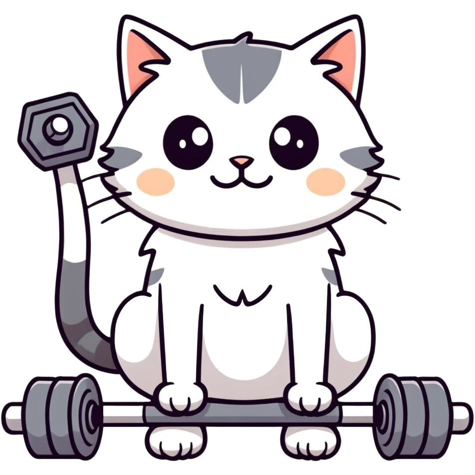 Cat lifting weights  emoji