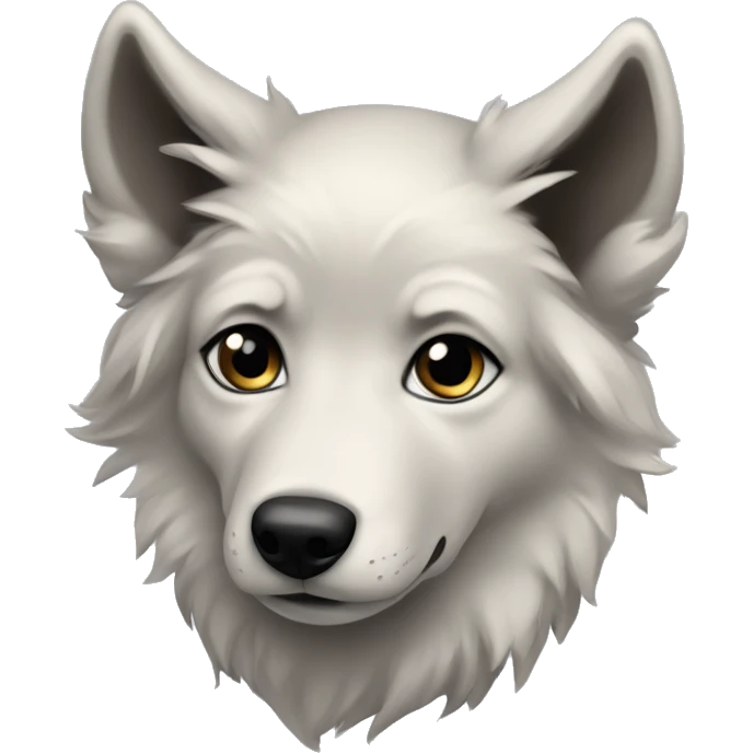 a wolf-like puppy with black hair on its ears emoji