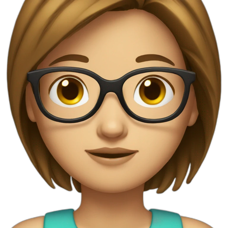 girl-with-brown-hair-and-round-glasses emoji