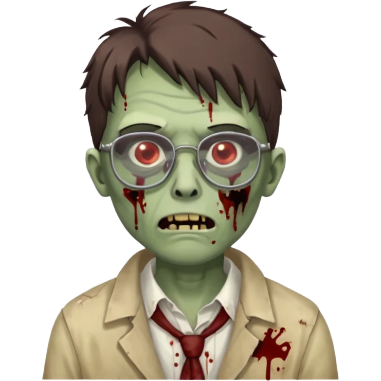 Zombie with glasses more visible glasses, some difference between zombie and glasses  emoji